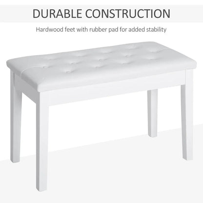 HOMCOM PU Leather Upholstered Piano Stool Makeup Stool Bench Dressing Table Seat with Storage 76x36x50cm Additional View 16