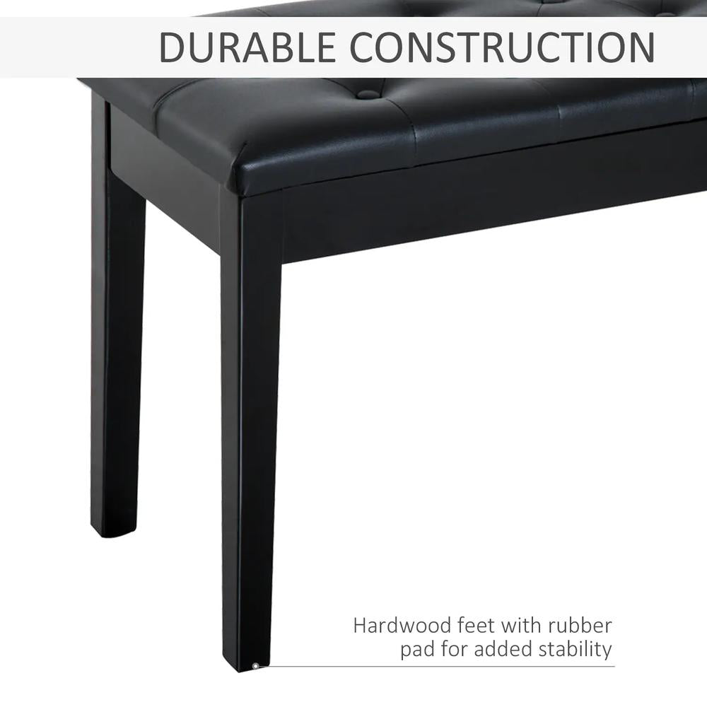 HOMCOM PU Leather Upholstered Piano Stool Makeup Stool Bench Dressing Table Seat with Storage 76x36x50cm Additional View 6