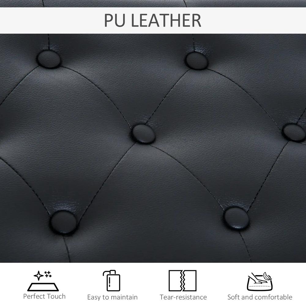 HOMCOM PU Leather Upholstered Piano Stool Makeup Stool Bench Dressing Table Seat with Storage 76x36x50cm Additional View 7