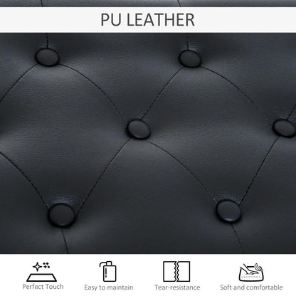 HOMCOM PU Leather Upholstered Piano Stool Makeup Stool Bench Dressing Table Seat with Storage 76x36x50cm Additional View 7