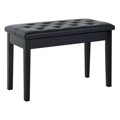 HOMCOM PU Leather Upholstered Piano Stool Makeup Stool Bench Dressing Table Seat with Storage 76x36x50cm