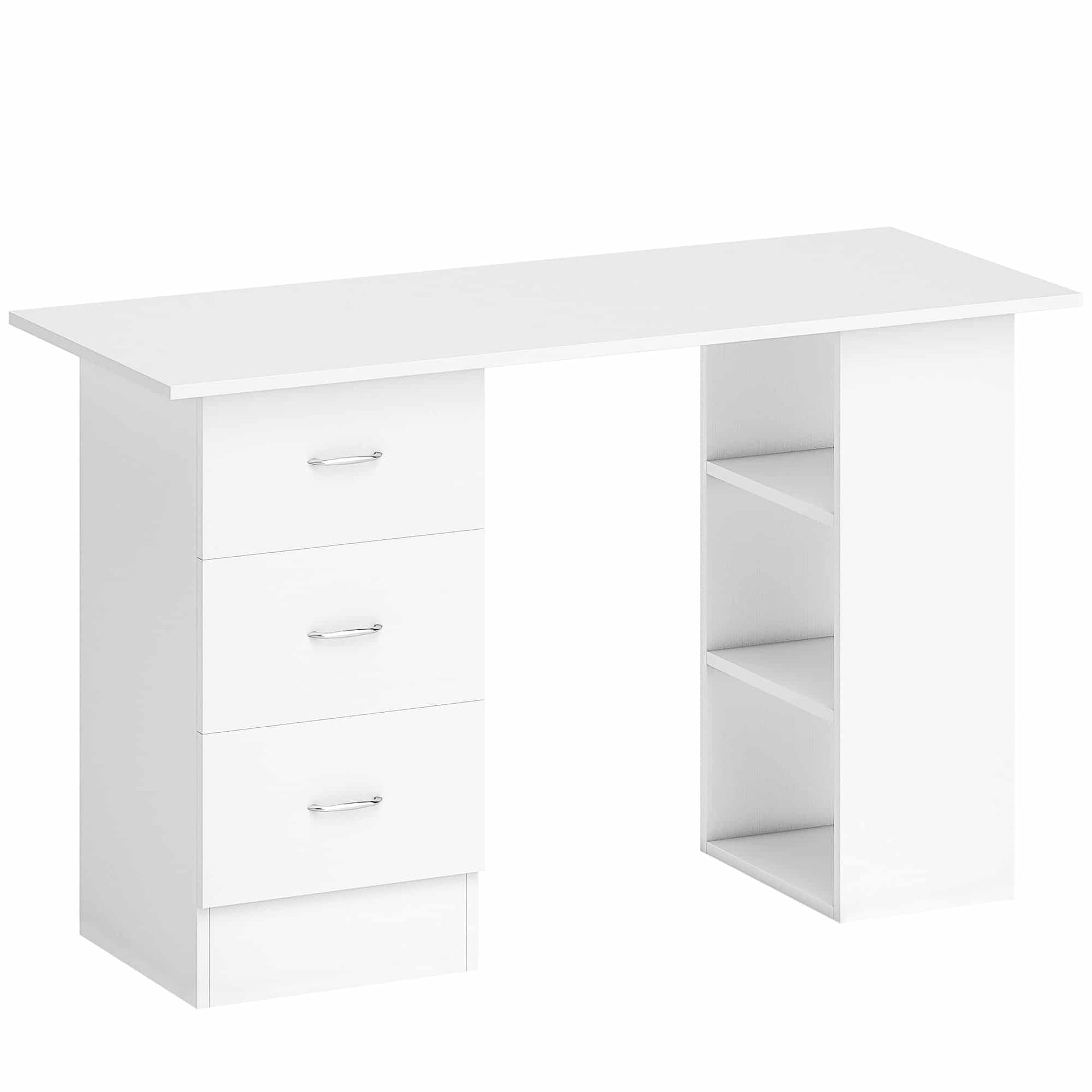 Computer Desk Writing Table PC Workstation 3 Shelves - HOMCOM image 0