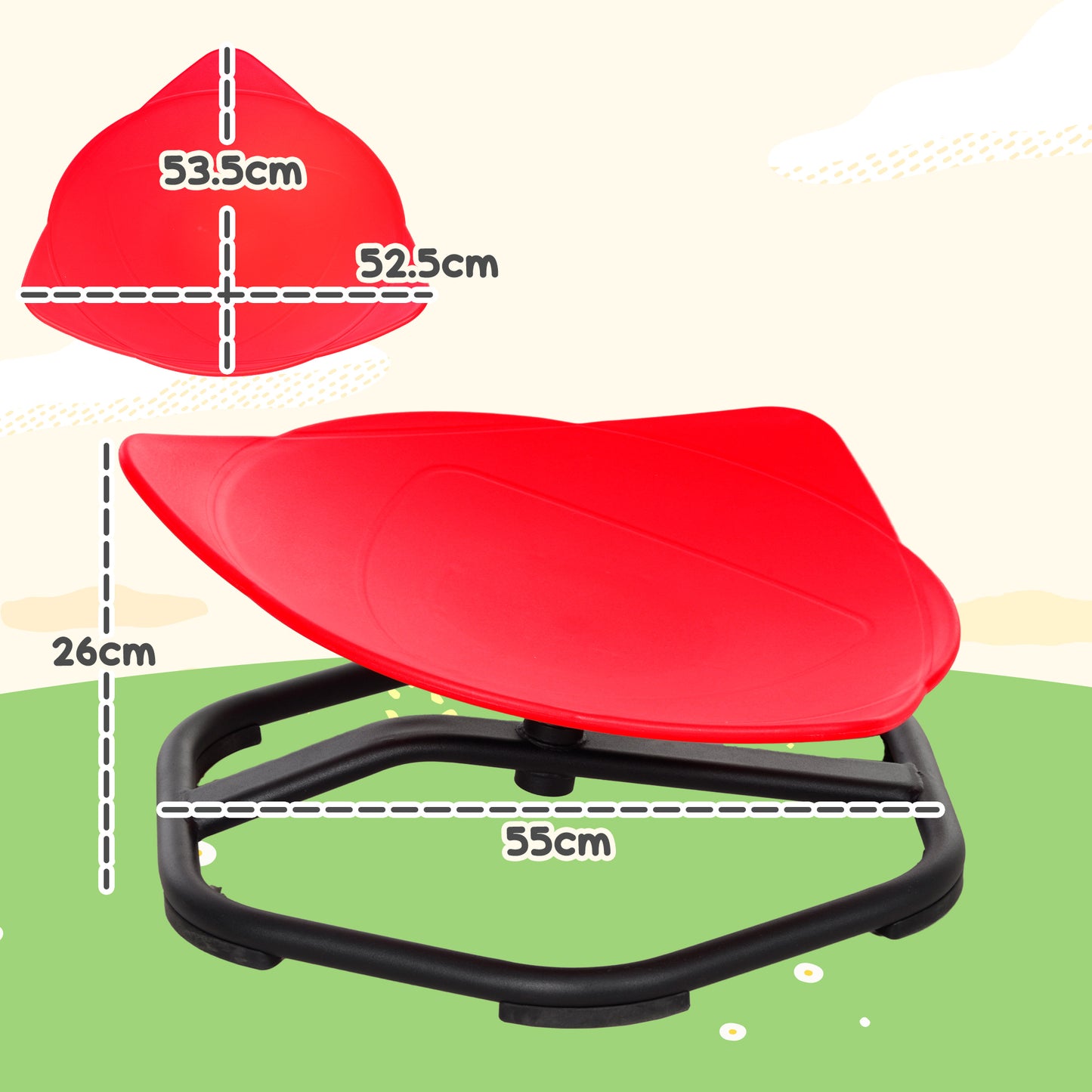 Sensory Spinning Chair Kids Coordination Balance Red - Aiyaplay image 2
