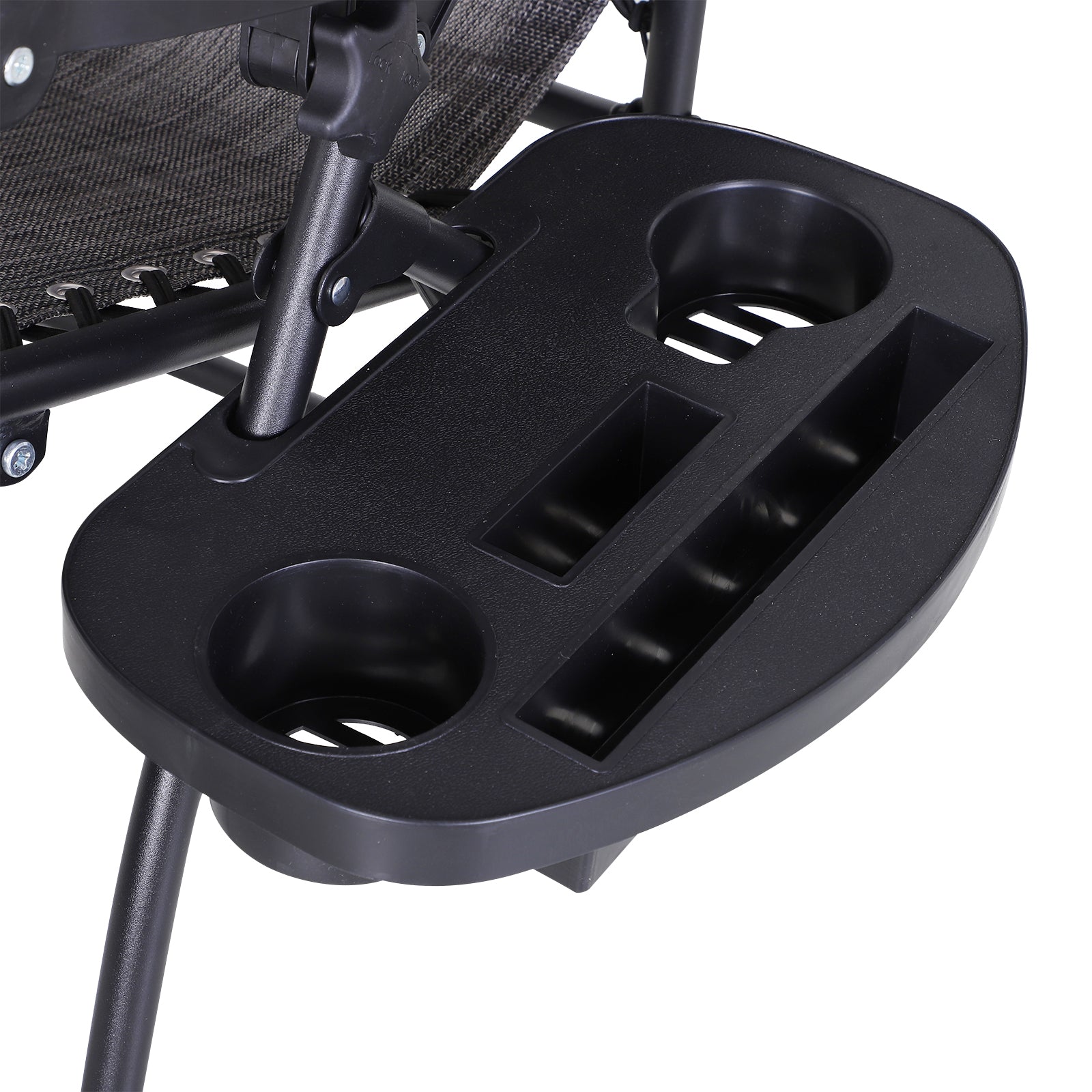 2 Piece Foldable Reclining Chair Headrest Footrest - Outsunny image 7