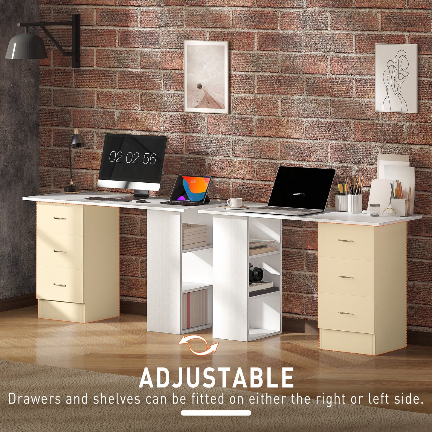 Computer Desk Writing Table PC Workstation 3 Shelves - HOMCOM image 5