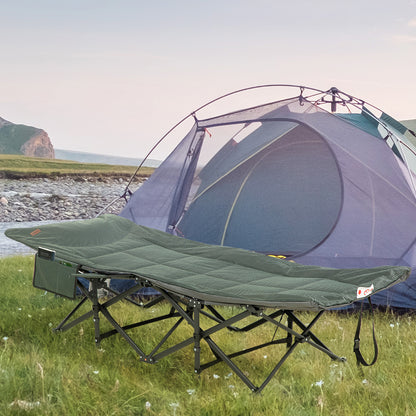 Foldable Camp Bed Padded Patio Camping Bed Carry Bag - Outsunny image 1