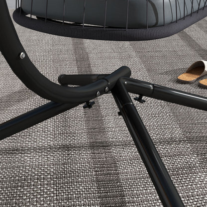 Single Egg Chair Steel Frame Stand Grey - Outsunny image 8