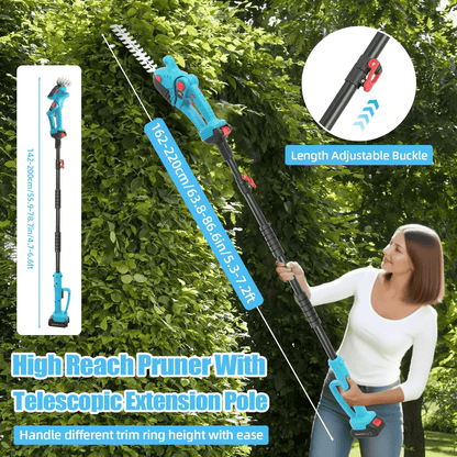 Cordless Pole Hedge Trimmer #2026 Upgraded Hedge Trimmer (Long Reach)