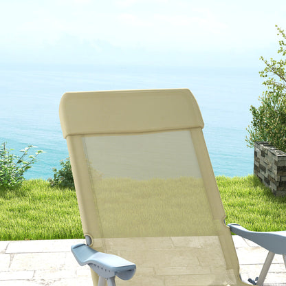 Set of Two Sun Loungers Five Position Backs Beige - Outsunny image 8