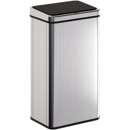 50L Sensor Bin with Quiet Soft-Close Lid - Silver Tone - HOMCOM image 0
