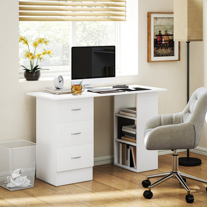 Computer Desk Writing Table PC Workstation 3 Shelves - HOMCOM image 1