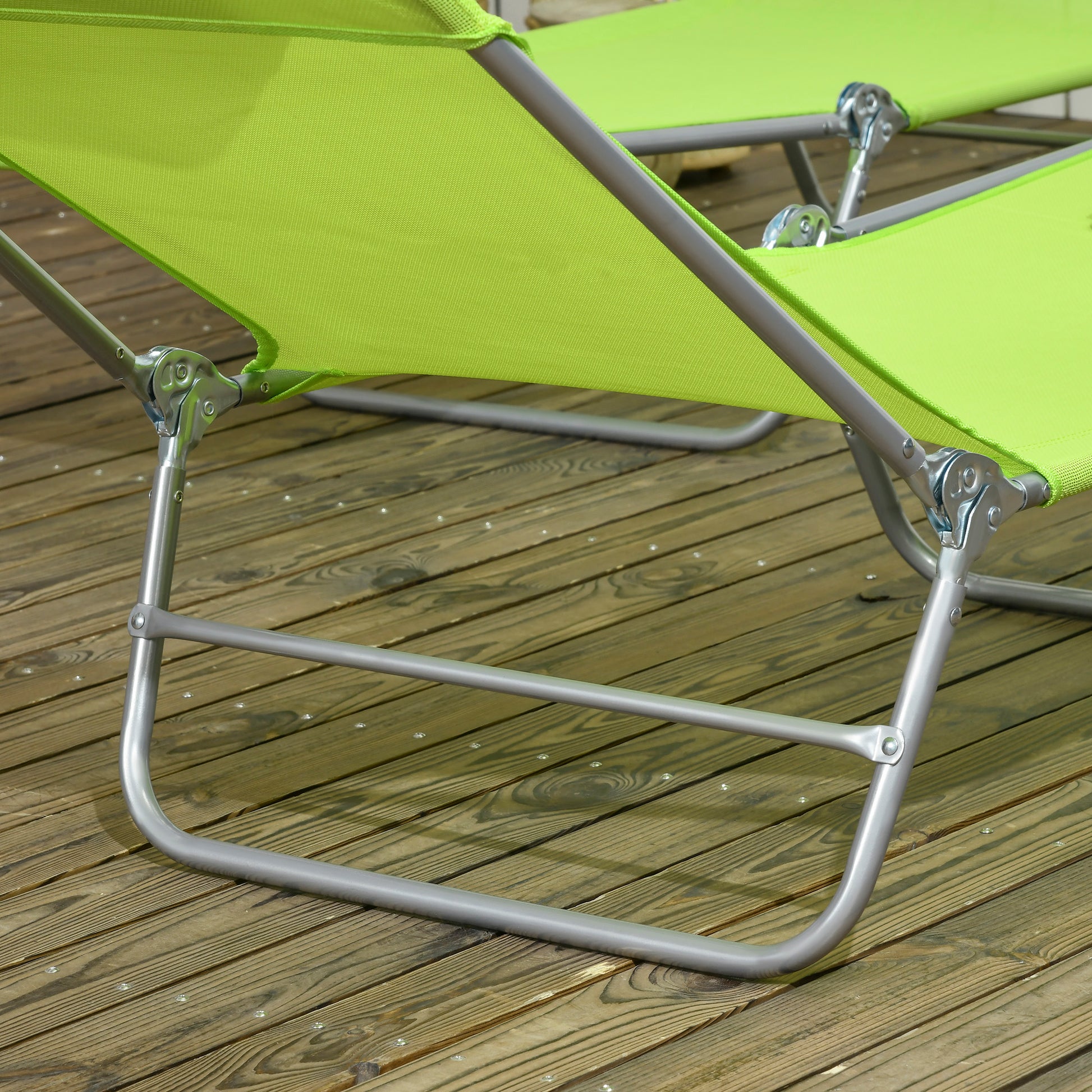 Set of Two Steel Frame Sun Loungers Reclining Backs - Outsunny image 8