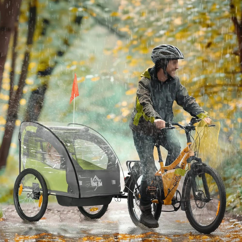 HOMCOM Baby Bike Trailer Cover, Anti Dust Rain Snow, Cold Wind, 76 x 61 x 61 cm 1