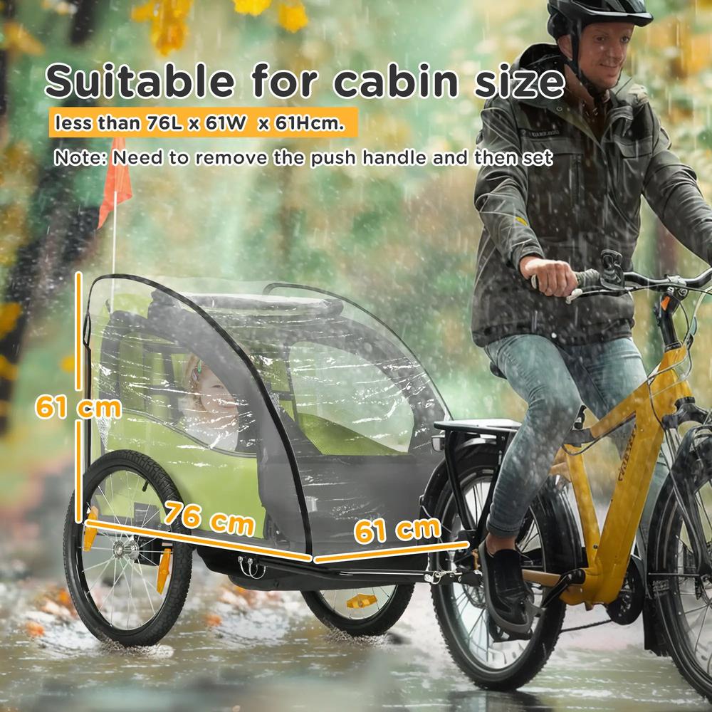 HOMCOM Baby Bike Trailer Cover, Anti Dust Rain Snow, Cold Wind, 76 x 61 x 61 cm 2