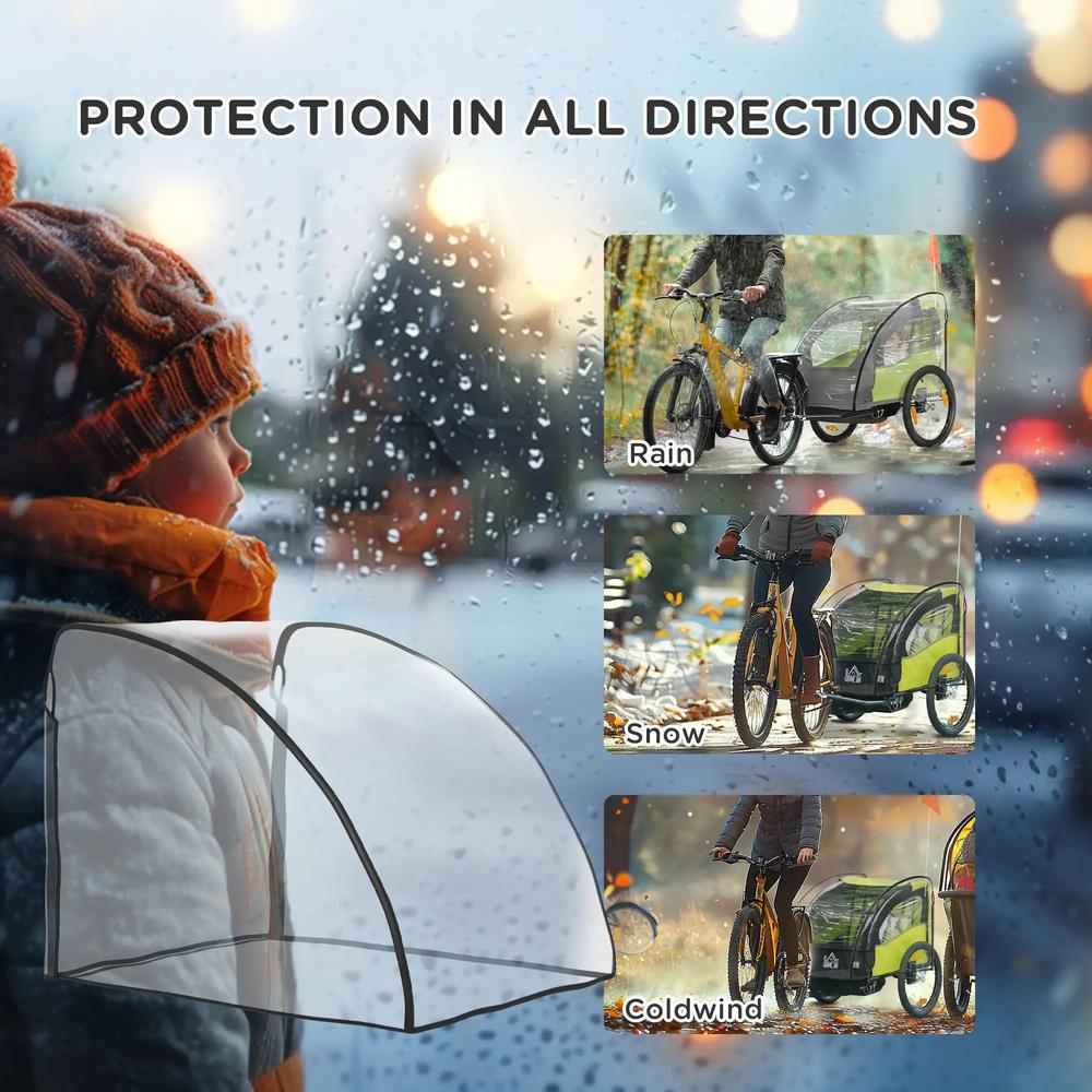 HOMCOM Baby Bike Trailer Cover, Anti Dust Rain Snow, Cold Wind, 76 x 61 x 61 cm 3
