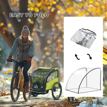 HOMCOM Baby Bike Trailer Cover, Anti Dust Rain Snow, Cold Wind, 76 x 61 x 61 cm 4