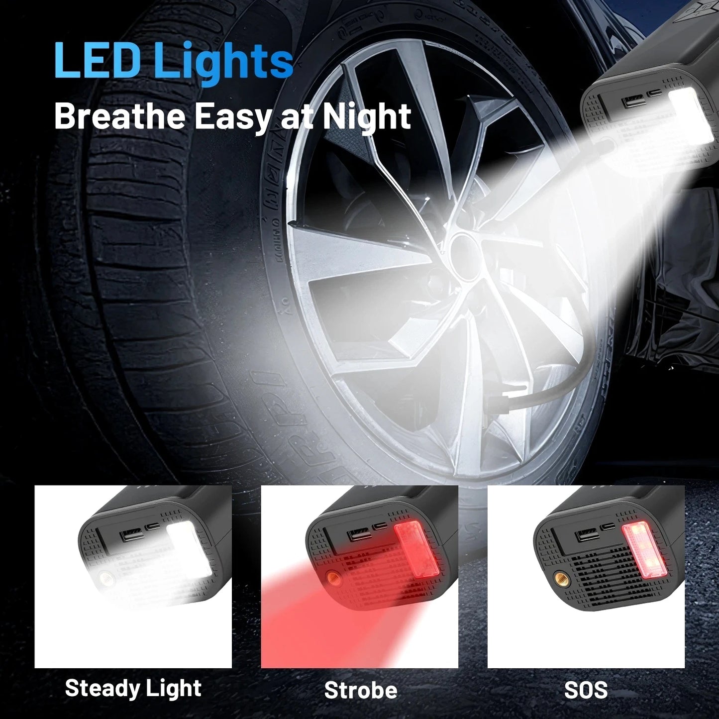 Cordless Tyre Inflator #2026 Upgraded Car Tyre Pump (6000mAh Battery)