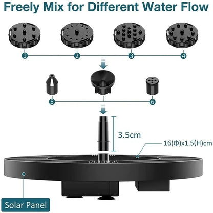 Floating Solar Fountain #2026 Upgraded 6 Fountain Head Solar Fountain