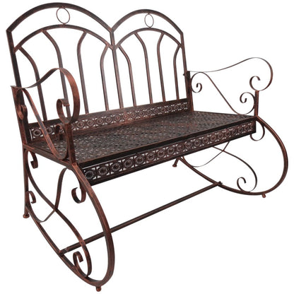 Outdoor Iron Rocking Chair-Bronze Red 9