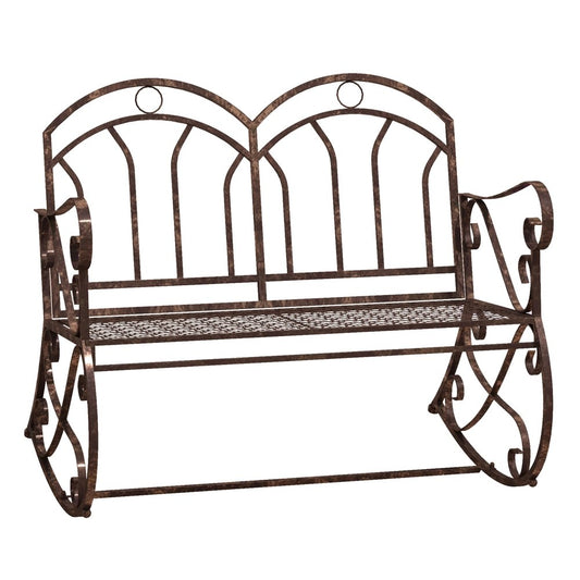 Outdoor Iron Rocking Chair-Bronze Red 