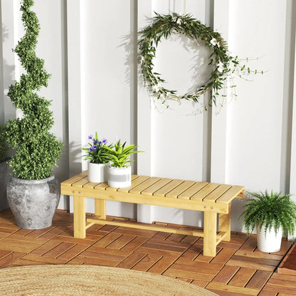 Outsunny 1 Piece 2-seater Outdoor Indoor Wooden Garden Bench Fir Patio Loveseat, 110L x 38W x 35Hcm 1