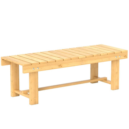 Outsunny 1 Piece 2-seater Outdoor Indoor Wooden Garden Bench Fir Patio Loveseat, 110L x 38W x 35Hcm 10