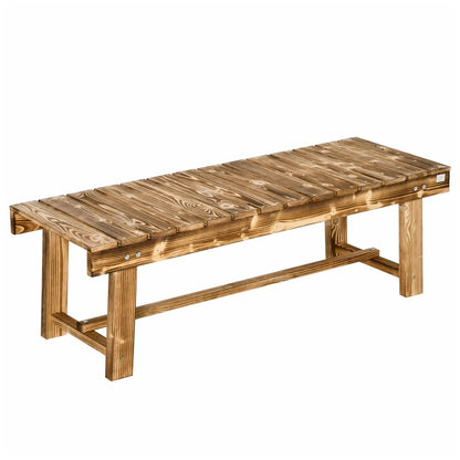 Outsunny 1 Piece 2-seater Outdoor Indoor Wooden Garden Bench Fir Patio Loveseat, 110L x 38W x 35Hcm 11