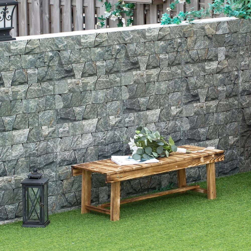 Outsunny 1 Piece 2-seater Outdoor Indoor Wooden Garden Bench Fir Patio Loveseat, 110L x 38W x 35Hcm 21