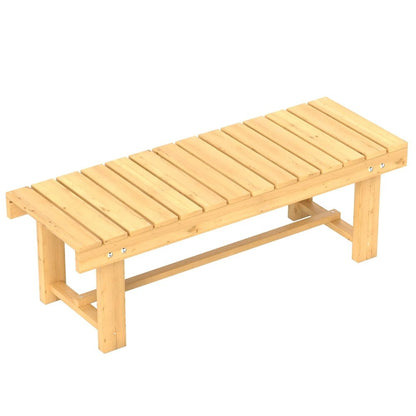 Outsunny 1 Piece 2-seater Outdoor Indoor Wooden Garden Bench Fir Patio Loveseat, 110L x 38W x 35Hcm 