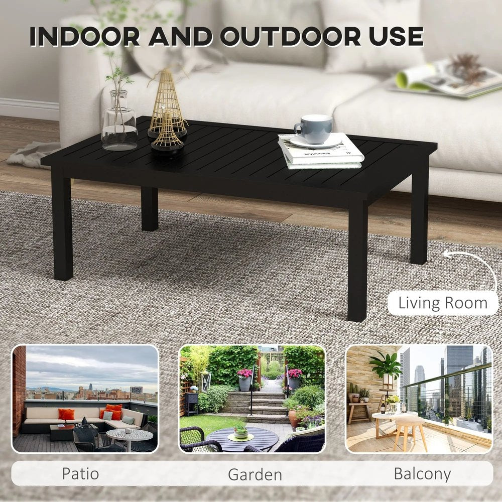 Outsunny 100cm x 60cm Aluminium Outdoor Coffee Table 4