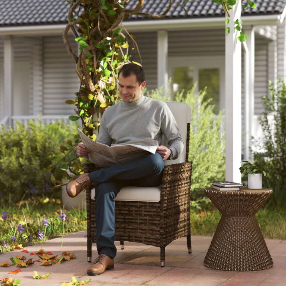 Outsunny 105&deg;-150&deg; Reclining Rattan Chair