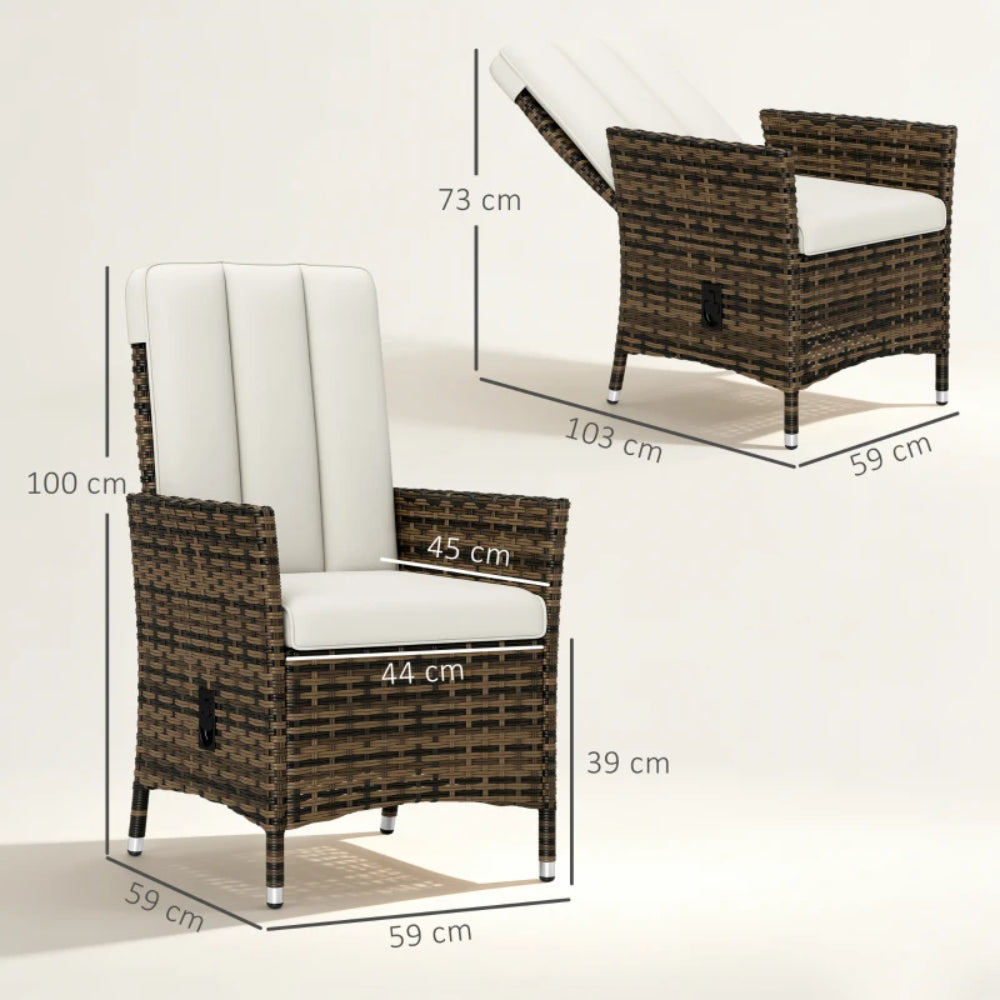 Outsunny 105&deg;-150&deg; Reclining Rattan Chair