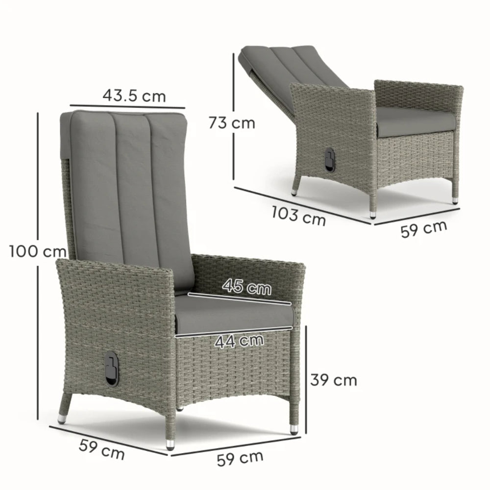 Outsunny 105&deg;-150&deg; Reclining Rattan Chair