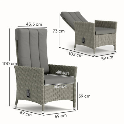 Outsunny 105&deg;-150&deg; Reclining Rattan Chair
