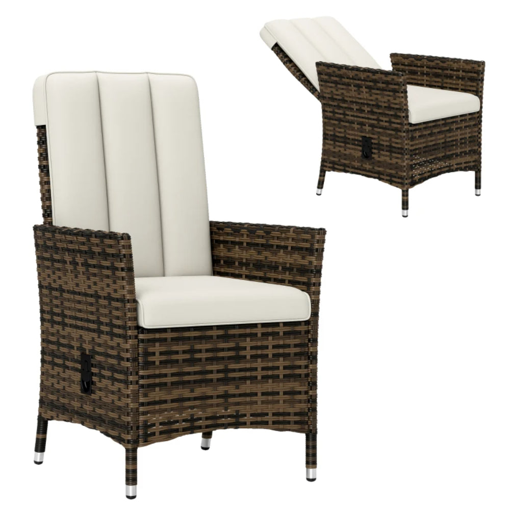 Outsunny 105&deg;-150&deg; Reclining Rattan Chair