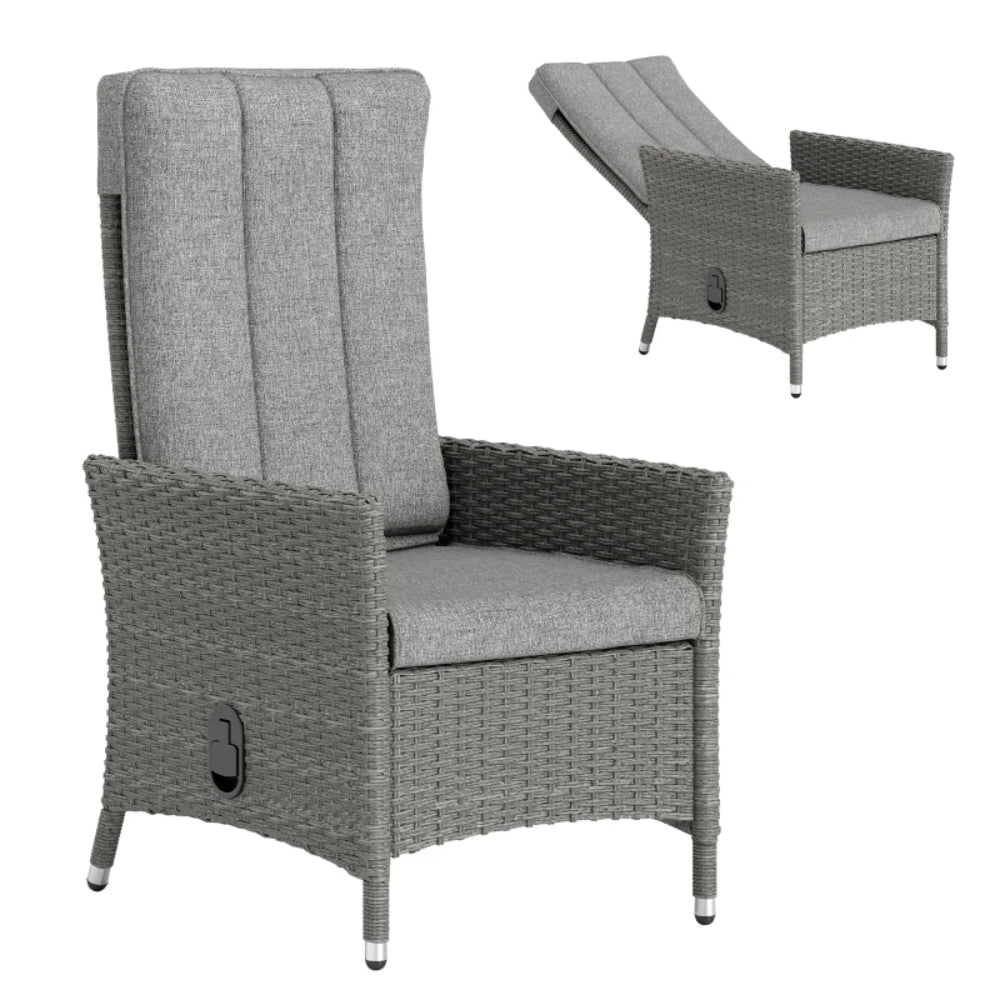 Outsunny 105&deg;-150&deg; Reclining Rattan Chair