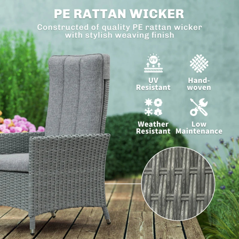 Outsunny 105&deg;-150&deg; Reclining Rattan Chair
