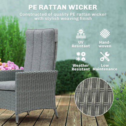 Outsunny 105&deg;-150&deg; Reclining Rattan Chair