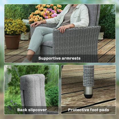 Outsunny 105&deg;-150&deg; Reclining Rattan Chair
