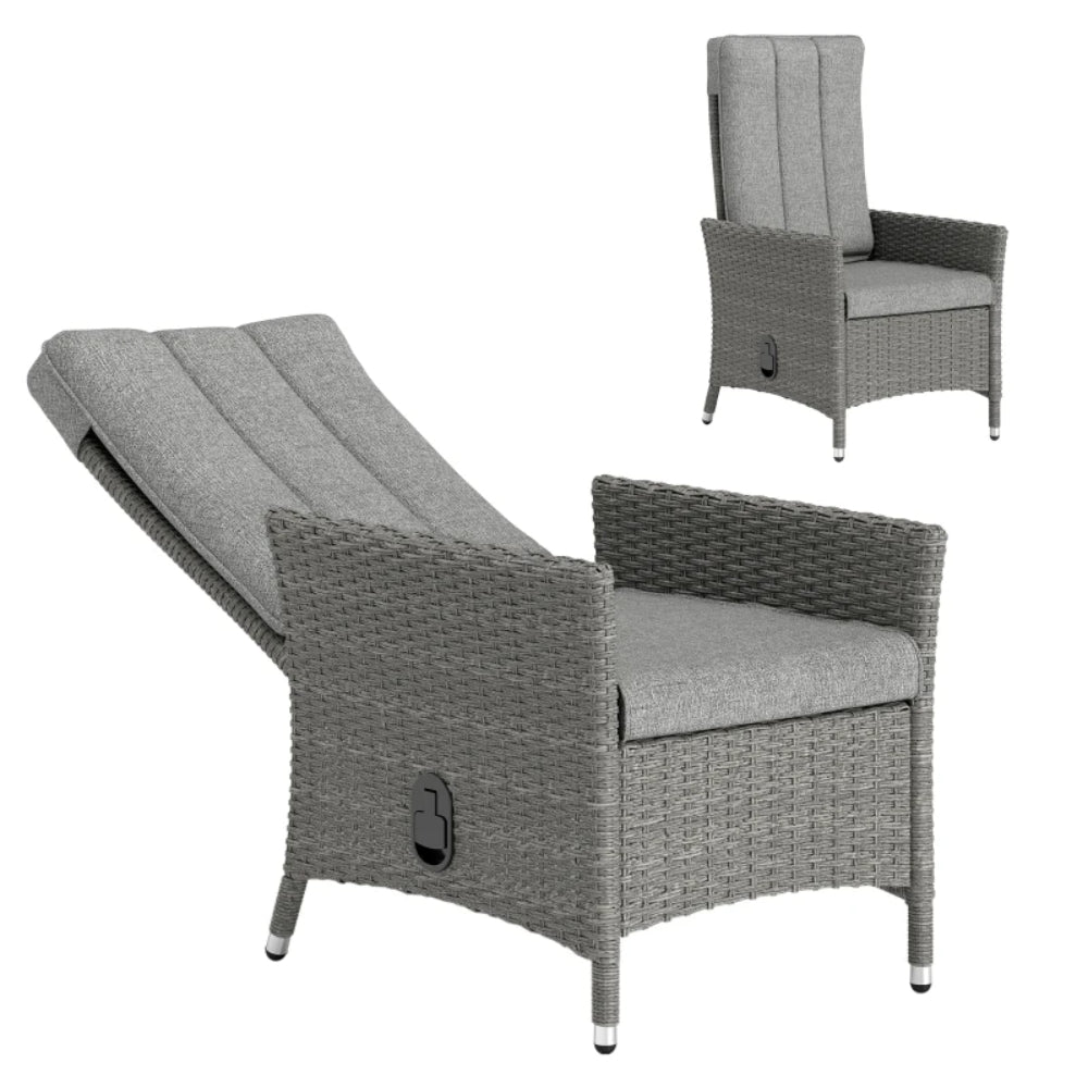 Outsunny 105&deg;-150&deg; Reclining Rattan Chair