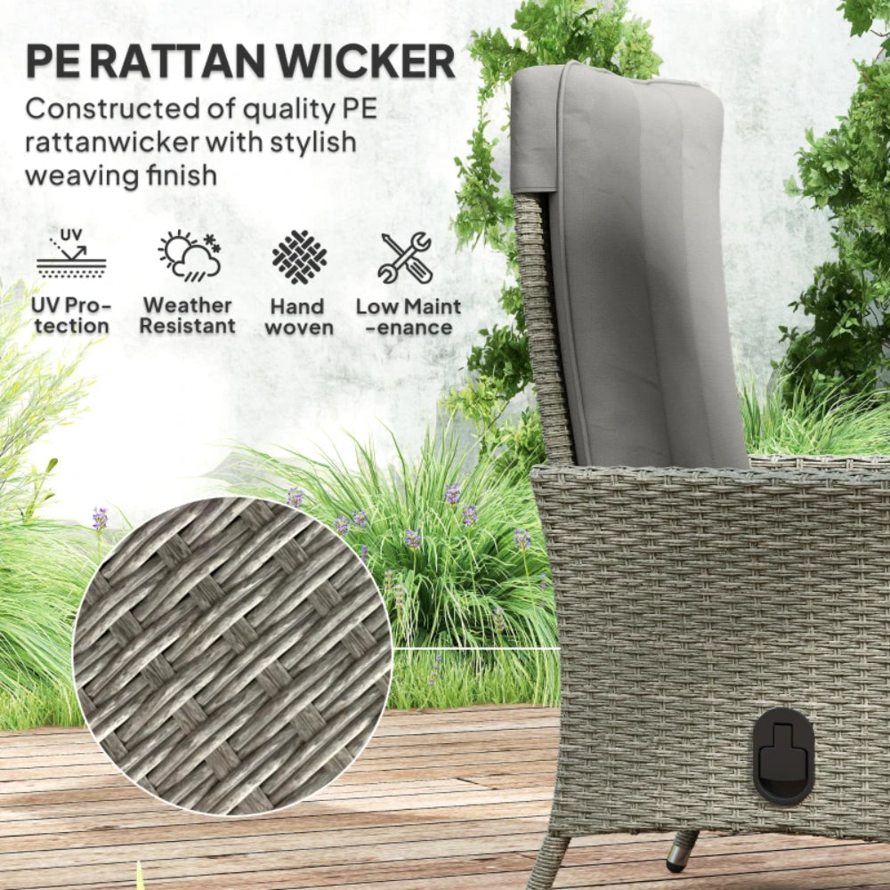 Outsunny 105&deg;-150&deg; Reclining Rattan Chair