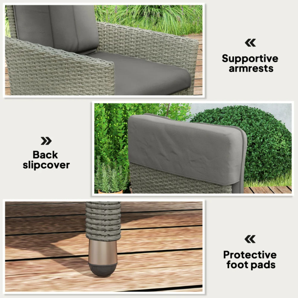Outsunny 105&deg;-150&deg; Reclining Rattan Chair