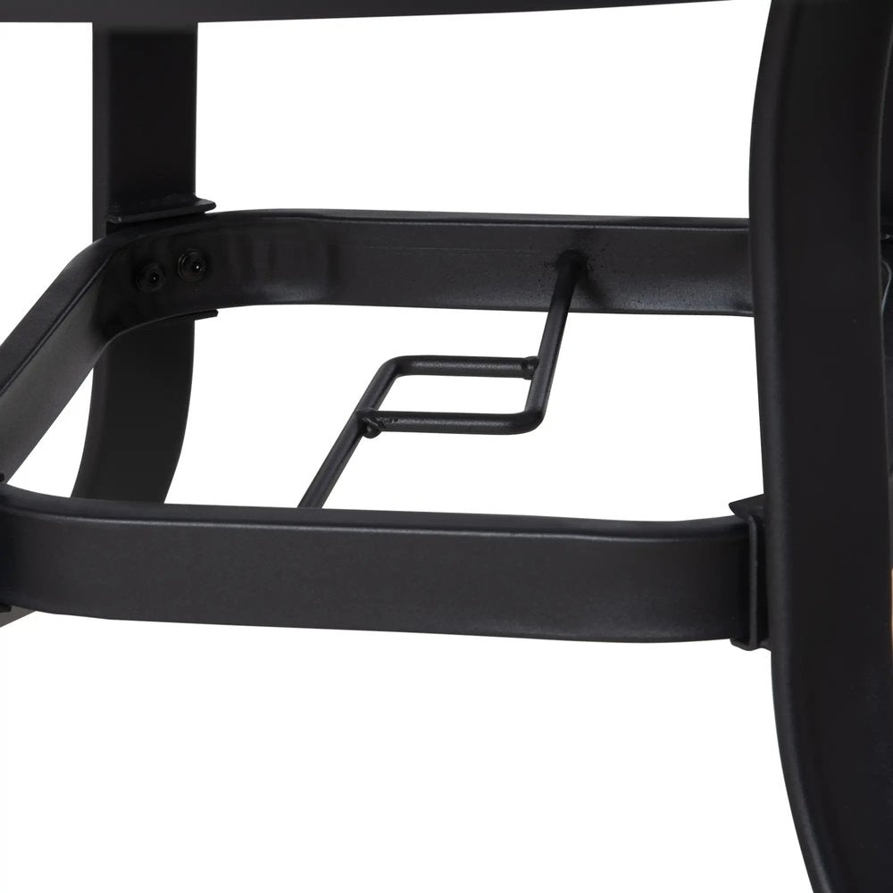 Outsunny 106cm Round Garden Dining Table with Parasol Hole, Tempered Glass Top, Steel Frame 8