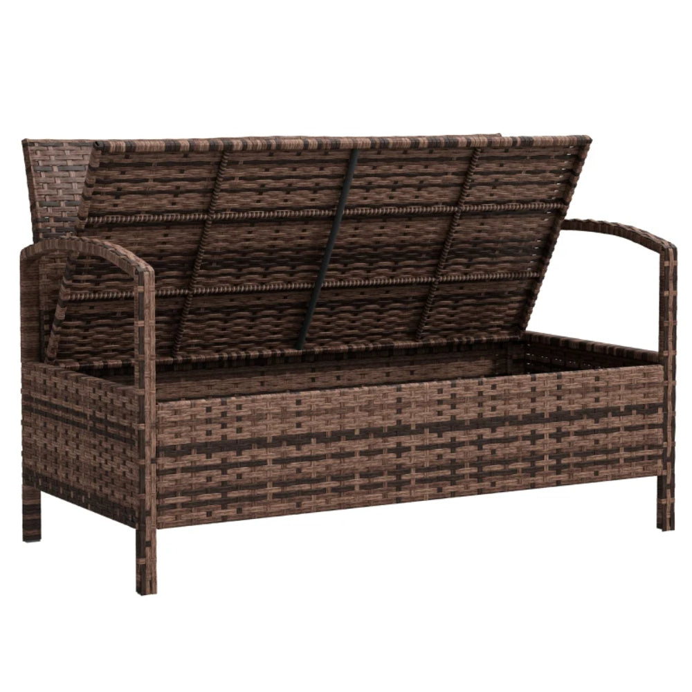 Outsunny 125L Storage Garden Bench, with Cushion