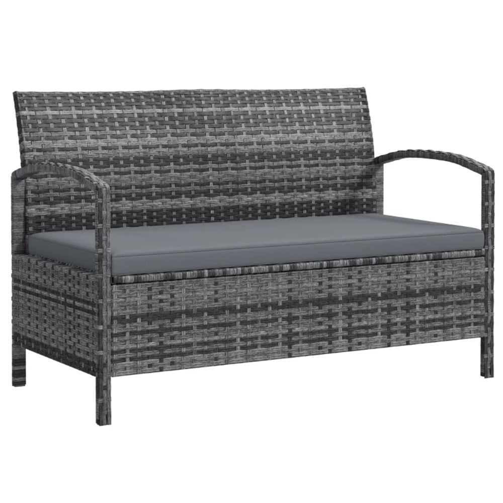 Outsunny 125L Storage Garden Bench, with Cushion