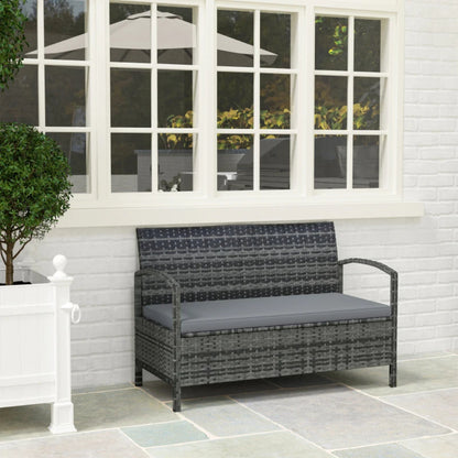 Outsunny 125L Storage Garden Bench, with Cushion