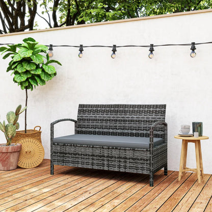 Outsunny 125L Storage Garden Bench, with Cushion