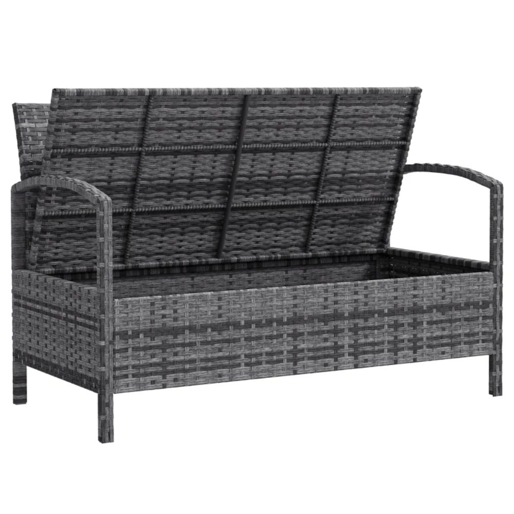 Outsunny 125L Storage Garden Bench, with Cushion