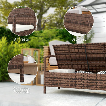 Outsunny 125L Storage Garden Bench, with Cushion