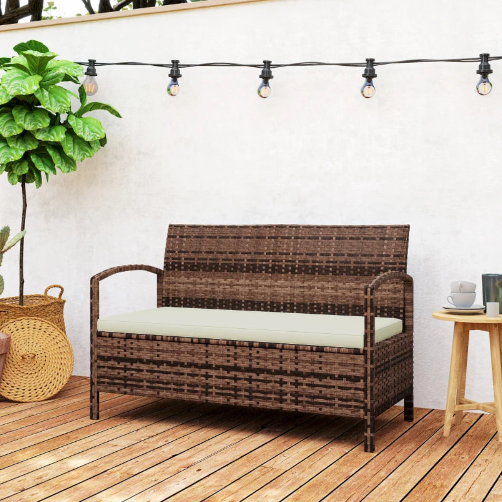 Outsunny 125L Storage Garden Bench, with Cushion